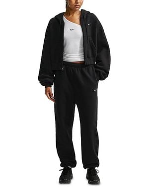 Nike Studio Cotton Blend High Rise Oversized Cuffed Pants - Black