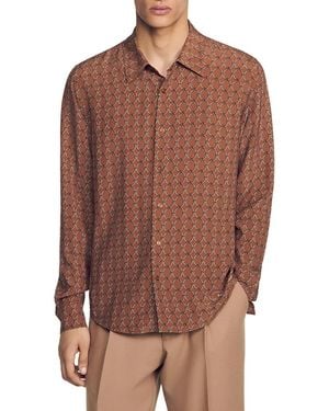 Sandro Catena Chain Print Shirt - Brown
