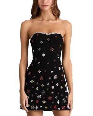 Alice + Olivia Iva Embellished Mini Dress - Black