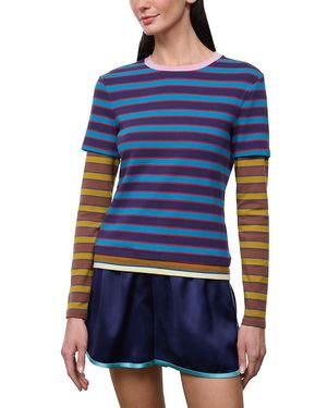 STAUD Dillon Layered Look Tee - Blue