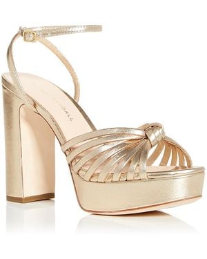 Loeffler Randall Rivka Platform High Block Heel Sandals - Natural