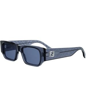 Fendi Ff Squared Rectangle Sunglasses, 54Mm - Blue