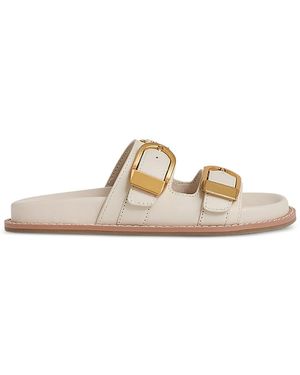 Reiss Slide Buckle Sandals - Natural