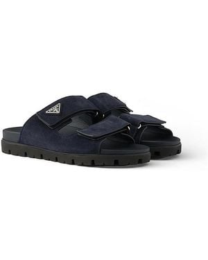 Prada Suede Band Sandals - Blue