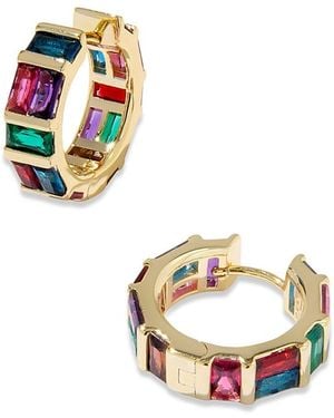 Kendra Scott Jamie Baguette Crystal Huggie Hoop Earrings - Metallic