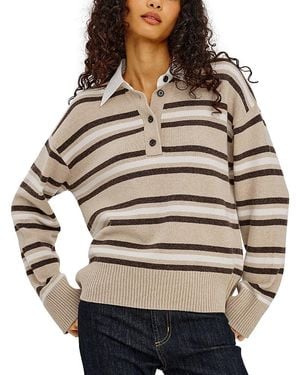 Rails Paxton Contrast Collar Sweater - Gray