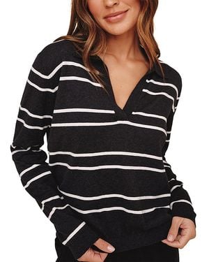Bella Dahl Cotton & Cashmere Collared Pullover Sweater - Black