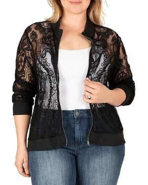 Standards & Practices Aria Lace Bomber Jacket - Black