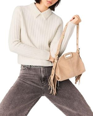 Maje Ribbed Collared Jumper - White