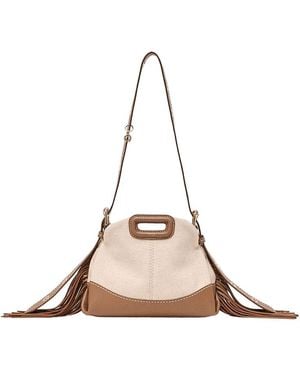 Maje Miss M Mini Canvas & Leather Crossbody Bag - Natural