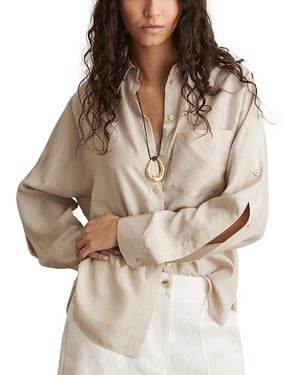 Reiss Reenie Silk Shirt - Natural