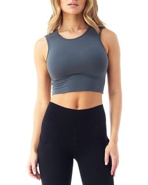 Heven Gaston Fitted Crop Tank - Blue