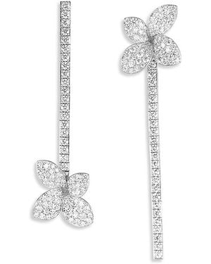 Pasquale Bruni 18K Heart To Earth Diamond Flower Single Linear Drop Earring - White