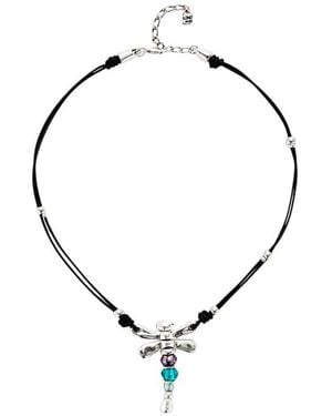Uno De 50 Dragonfly Leather Necklace - Metallic