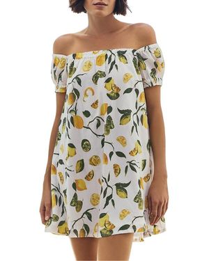 Hermoza Lina Short Sleeve Cover-Up Mini Dress - Multicolor