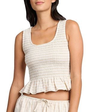 Onia Air Linen Smocked Tank - White