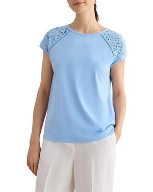 Hobbs Ivana Eyelet Embroidered Top - Blue