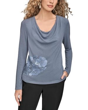 Donna Karan Embellished Top - Blue
