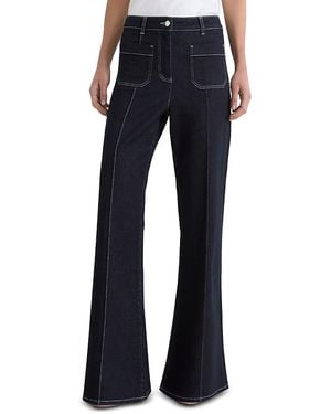 Reiss Petite Patch Pocket High Rise Flare Leg Jeans - Blue