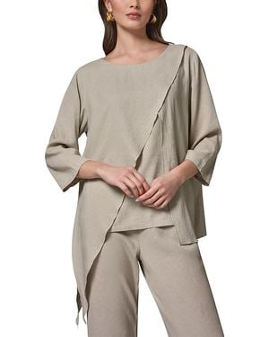 Donna Karan Weekend Donna Karan Asymmetric Layer Top - Gray
