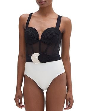 PATBO Jersey Sands Corset One Piece Swimsuit - Black