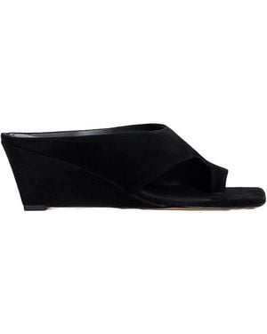 Sandro Leia Suede Wedge Sandals - Black