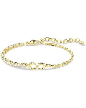 Swarovski Matrix Stone & Chain Flex Bracelet - Metallic