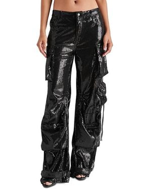 Steve Madden Duo Sequin Cargo Pants - Black