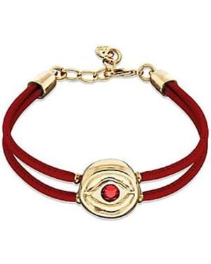 Uno De 50 Leather Strap With-Plated Eye Detail And Crystal - Pink
