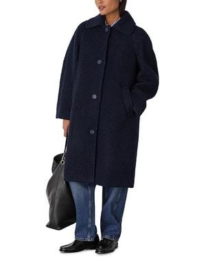 Whistles Romy Boucle Coat - Blue
