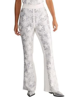 Nasty Gal Star Diamante Tailored Flare Pants - White