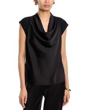 Donna Karan Cowlneck Top - Black
