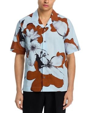 Paul Smith Short Sleeve Floral Shirt - Blue