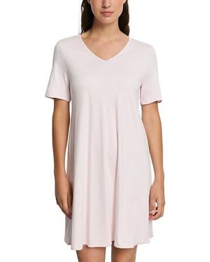 Hanro Cotton Silk V Neck Nightgown - White