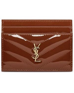 Saint Laurent Cassandre Card Case - Brown
