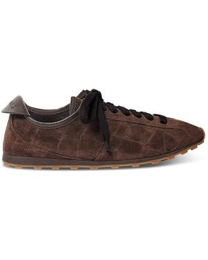 Jacquemus Les Tennis Croc Embossed Suede Sneakers - Brown