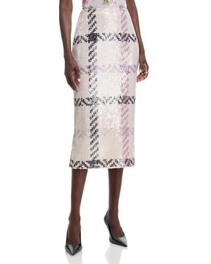 Brandon Maxwell The Mercer Paillette Pencil Skirt - Natural