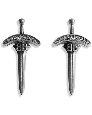 Balenciaga Goth Stud Earrings - White