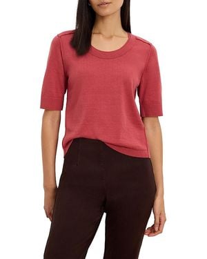 NIC+ZOE Exposed Seam Elbow Sleeve Sweater - Red