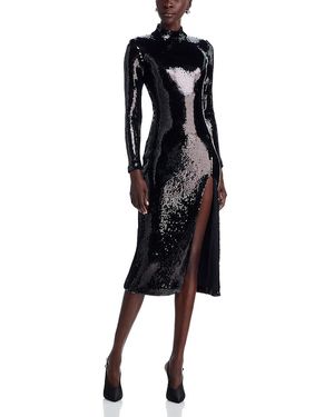 sergio hudson mini black dress BRIANNA EMBELLISHED MINI DRESS – BLACK + MOON main image 1