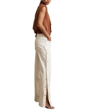Reiss Petite Evelyn Side Detail Wide Leg Jeans - Natural