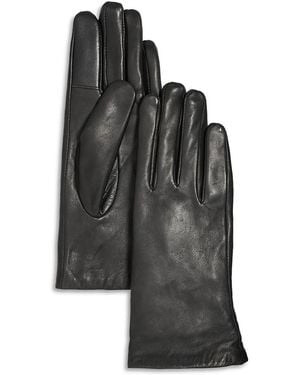 Bloomingdale's Cashmere Lined Leather Gloves - Gray