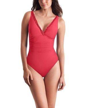 Mimi Flamingo Sonny Surplice One Piece Swimsuit - Red