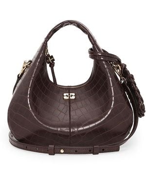 Ganni Mini Hobo Bag - Brown