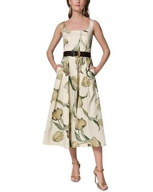 donna karan new york women's dot-print tie-neck a-line dress Donna Karan New York Women's Dot-Print Tie-Neck A-Line Dress - Clay Cream