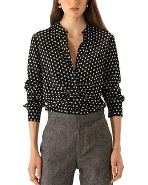 Callas Milano Blake Slim Draped Shirt - Black