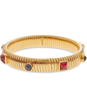 Ben-Amun Mixed Color Stone Textured Bangle Bracelet - Metallic