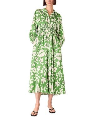 Whistles Floral Trapeze Shirt Dress - Green