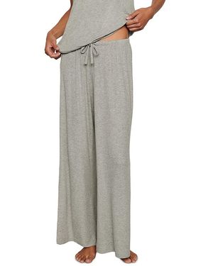 Eberjey Dream Ribbed Wide Leg Pants - Gray