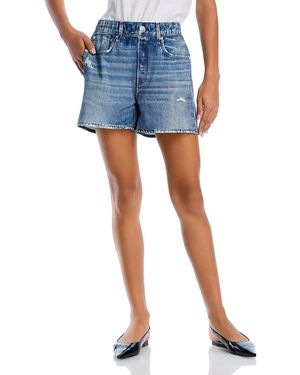 Rag & Bone Miramar Walking Cotton Terry Sweatpant Jean Shorts - Blue